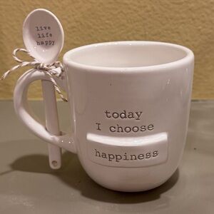 MUD PIE Hot Cocoa Mug with with Inspirational Quote and Spoon